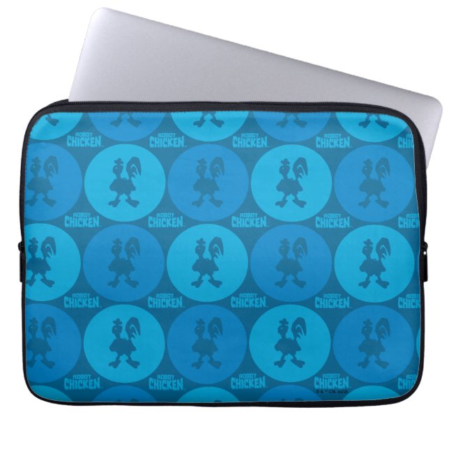 Robot Chicken Circle Pattern Laptop Sleeve (Front)