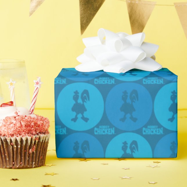 Robot Chicken Circle Pattern Wrapping Paper (Birthday Party)
