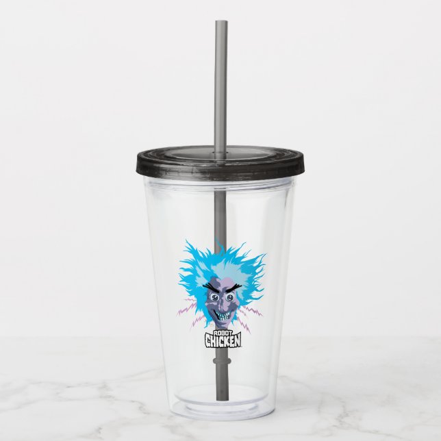 Robot Chicken Scientist Head Graphic Acrylic Tumbler (Front)