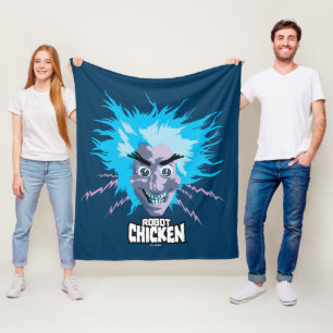 Robot Chicken Scientist Head Graphic Fleece Blanket