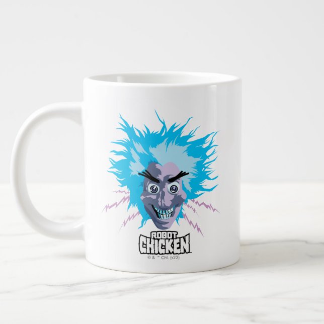 Robot Chicken Scientist Head Graphic Large Coffee Mug (Left)
