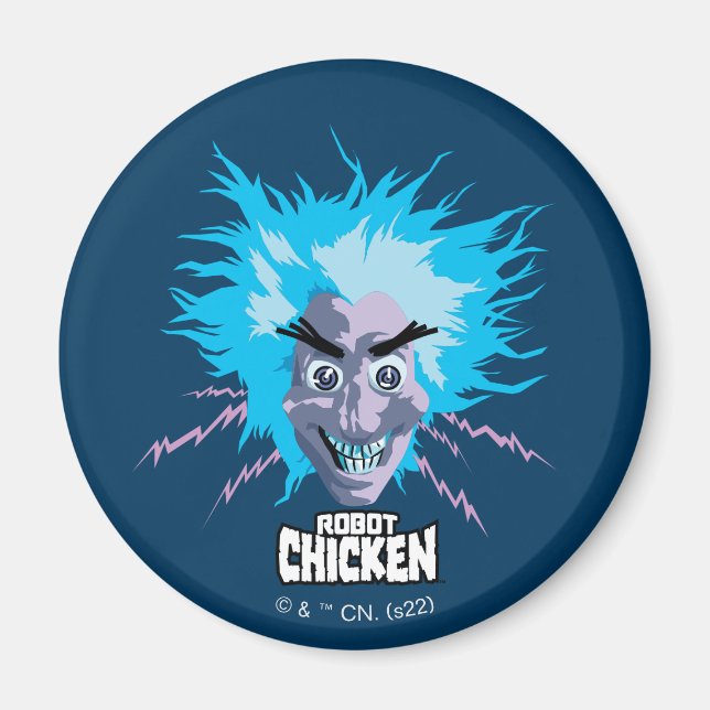 Robot Chicken Scientist Head Graphic Magnet (Front)
