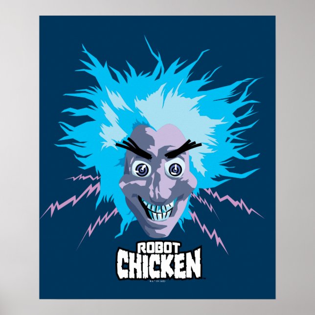 Robot Chicken Scientist Head Graphic Poster (Front)