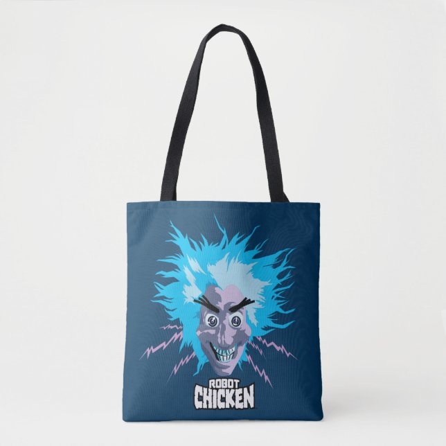 Robot Chicken Scientist Head Graphic Tote Bag (Front)