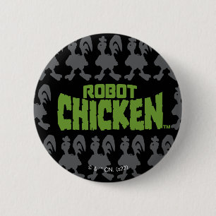 Robot Chicken Silhouette Pattern 6 Cm Round Badge