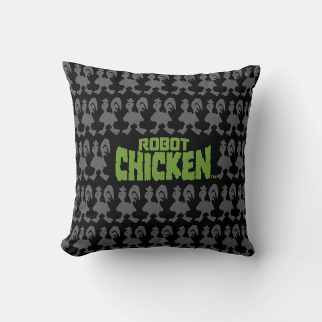 Robot Chicken Silhouette Pattern Cushion (Front)