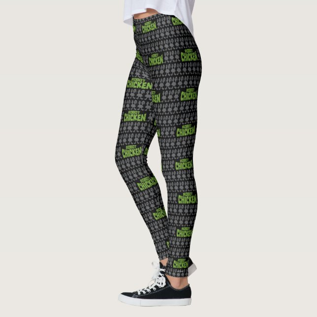 Robot Chicken Silhouette Pattern Leggings (Left)