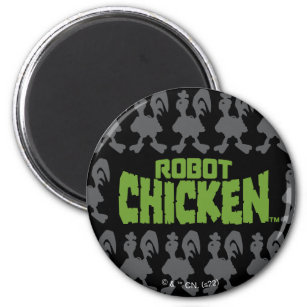 Robot Chicken Silhouette Pattern Magnet