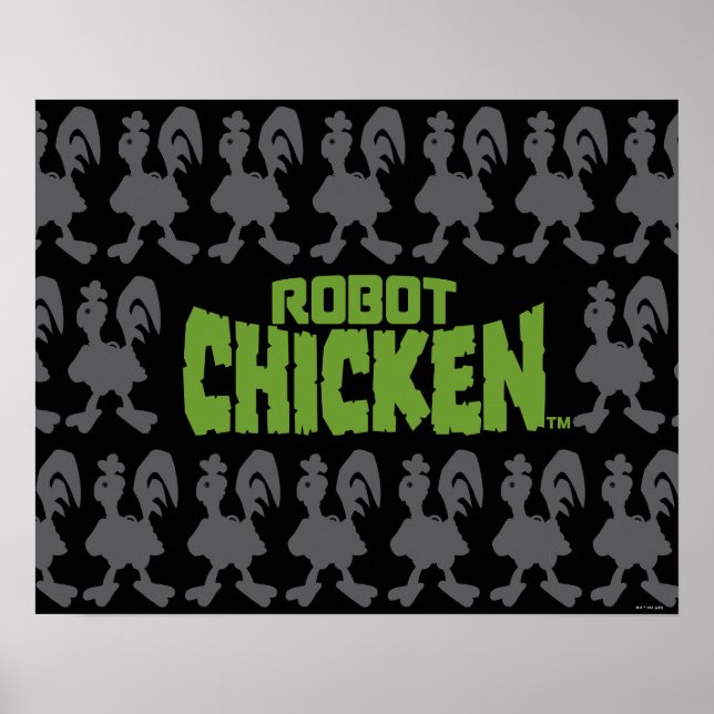 Robot Chicken Silhouette Pattern Poster (Front)