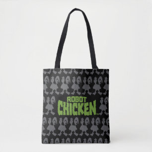 Robot Chicken Silhouette Pattern Tote Bag