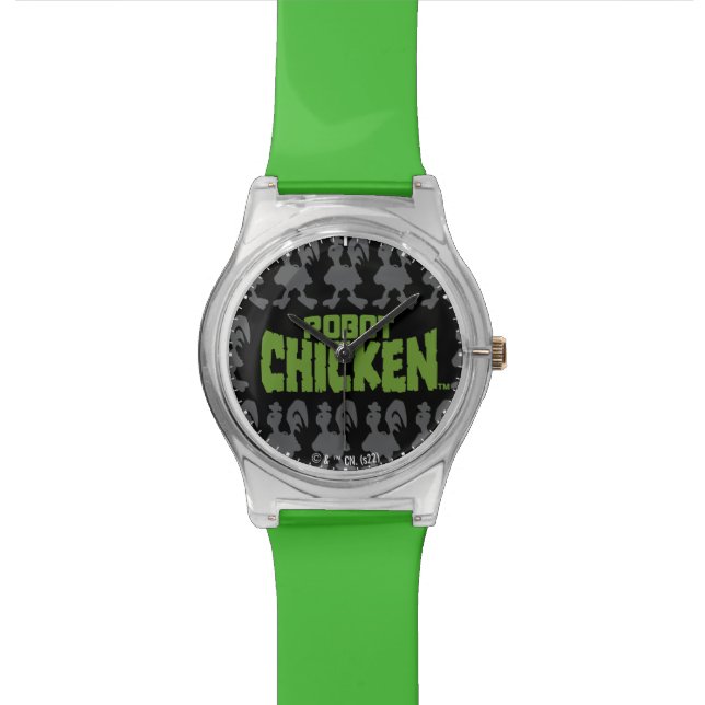 Robot Chicken Silhouette Pattern Watch (Close Up)