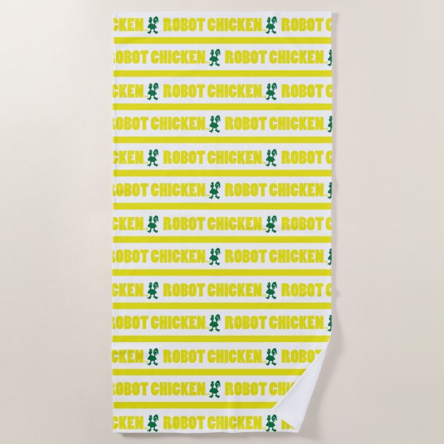 Robot Chicken Stripe Pattern Beach Towel (Front)