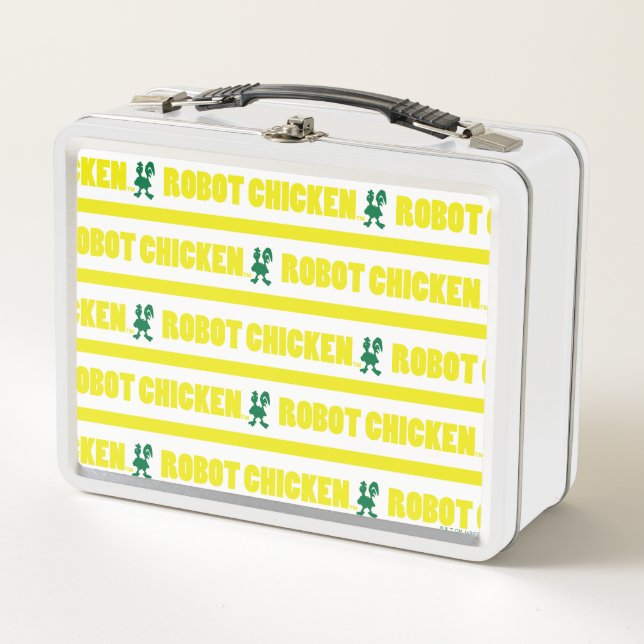 Robot Chicken Stripe Pattern Metal Lunch Box (Front)