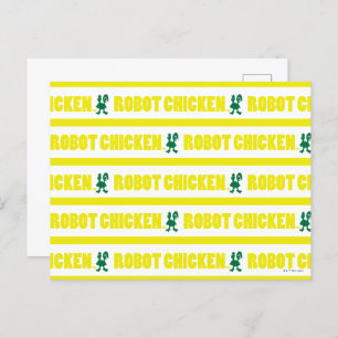 Robot Chicken Stripe Pattern Postcard