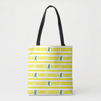 Robot Chicken Stripe Pattern Tote Bag