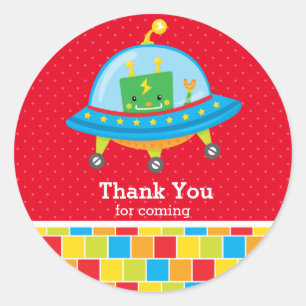Robot * Choose background colour Classic Round Sticker