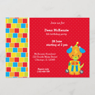 Robot * choose background colour invitation