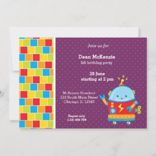 Robot * choose background colour invitation