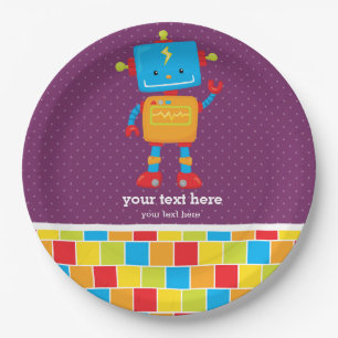 Robot * choose background colour paper plate
