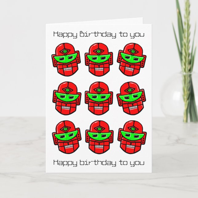 Robot Choral Society - Happy Birthday Song Card (Front)
