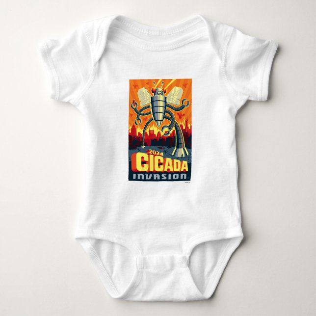 Robot Cicada Baby Bodysuit (Front)