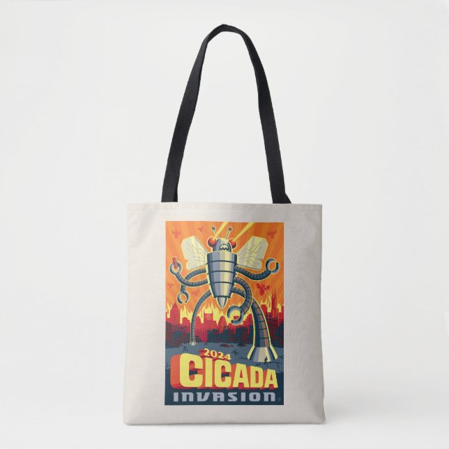 Robot Cicada Tote Bag (Front)