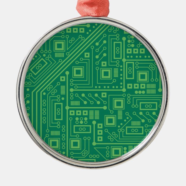 Robot Circuit Board Metal Tree Decoration (Front)