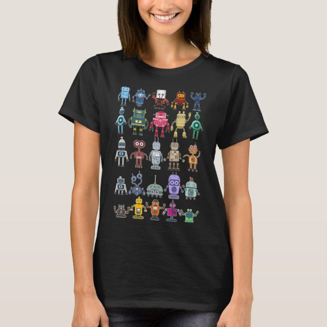 Robot Collection Science Technology Robots T-Shirt (Front)