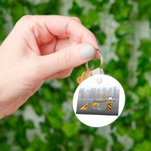 Robot Construction Worker Key Ring
