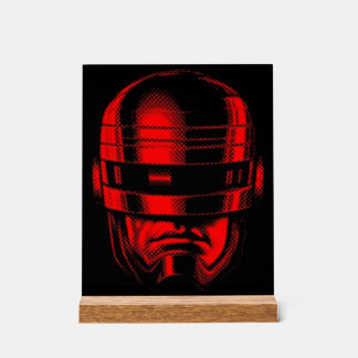 Robot Cop Helmet Acrylic Sign