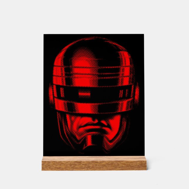 Robot Cop Helmet Acrylic Sign (Front)