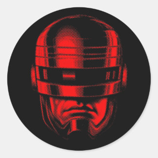 Robot Cop Helmet Classic Round Sticker