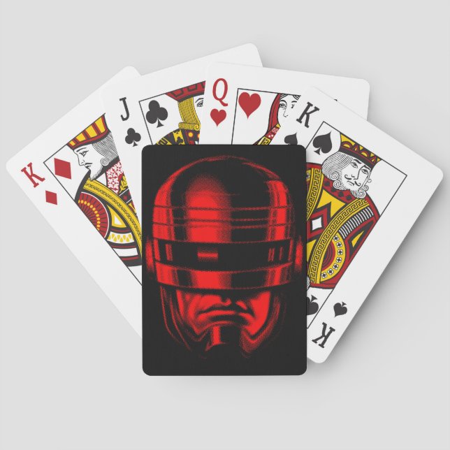 Robot Cop Helmet Playing Cards (Back)