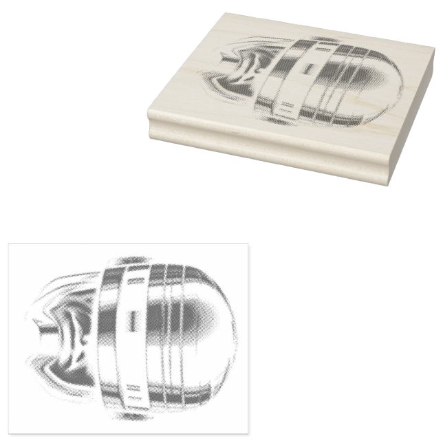 Robot Cop Helmet Rubber Stamp (Stamped)