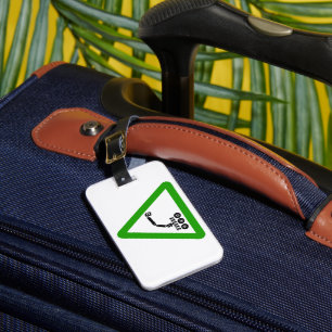 Robot Crossing Warning Sign Luggage Tag