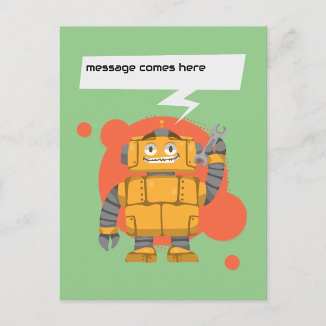 Robot Custom message Postcard (Front)