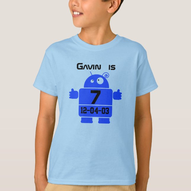 Robot Customisable Birthday T-shirt (Front)