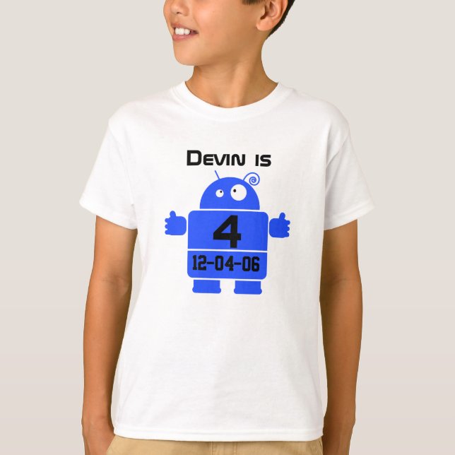 Robot Customisable Birthday T-shirt (Front)