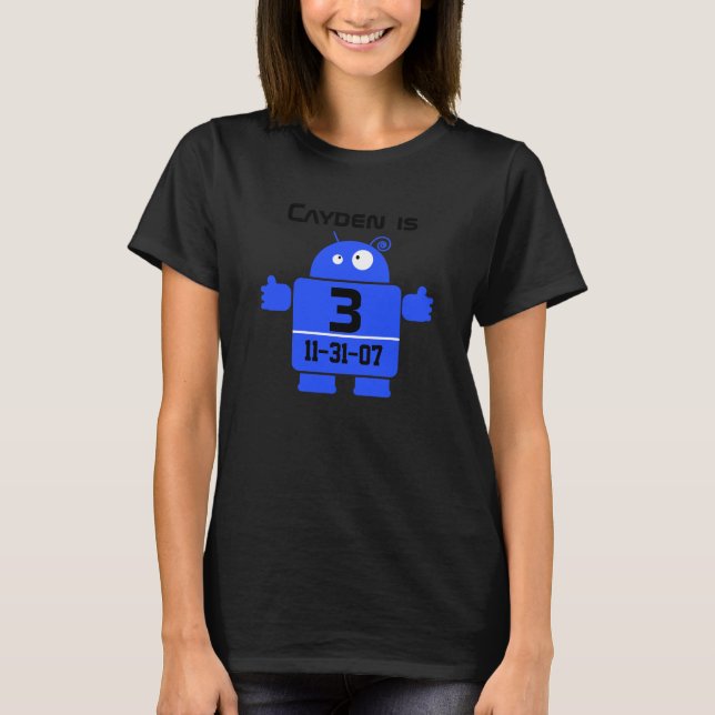 Robot Customisable Birthday T-shirt (Front)