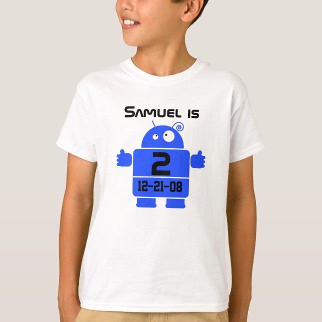 Robot Customisable Birthday T-shirt (Front)