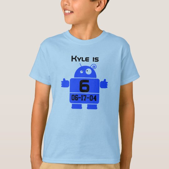 Robot Customisable Birthday T-shirt