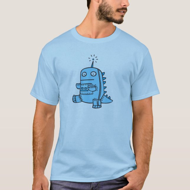 Robot Dino - Blue T-Shirt (Front)