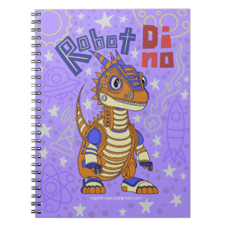 Robot Dino Spiral Notebook