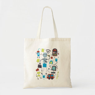 Robot Doodles Tote Bag