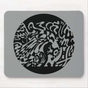 "Robot Dreams" B&W Abstract Art Mouse Mat
