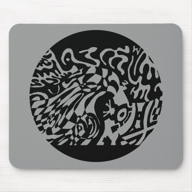 "Robot Dreams" B&W Abstract  Art Mouse Mat (Front)