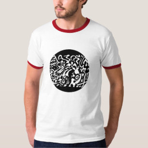 "Robot Dreams" B&W Abstract Art T-Shirt