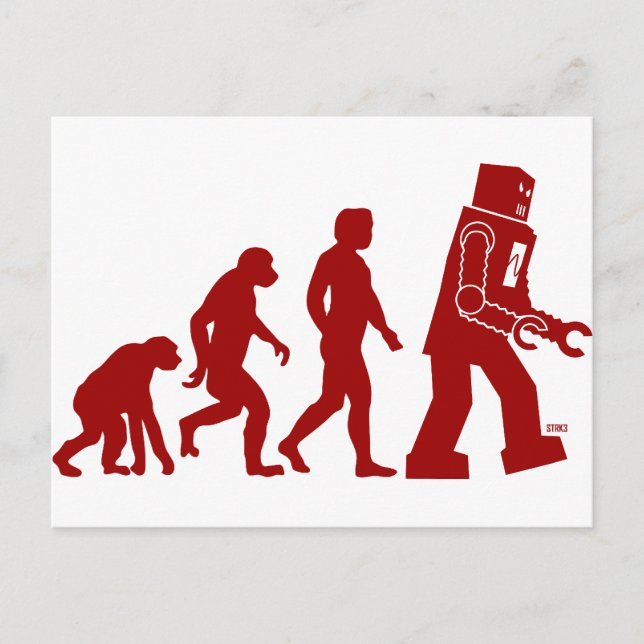 Robot Evolution - from man into robots Postcard (Front)