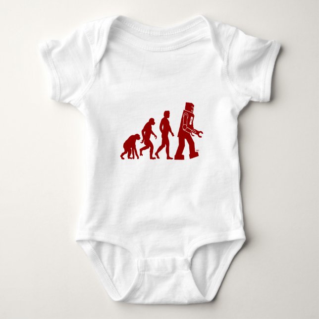 Robot Evolution of man into robot Baby Bodysuit (Front)