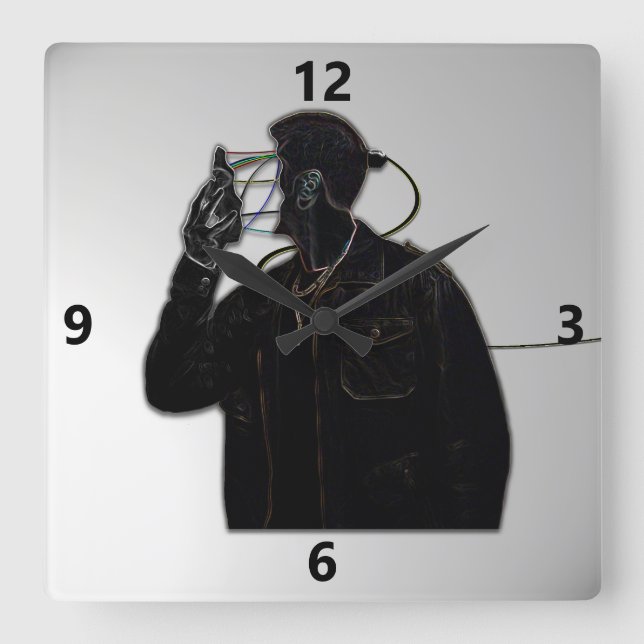 Robot Face Off Wall Clock (Front)